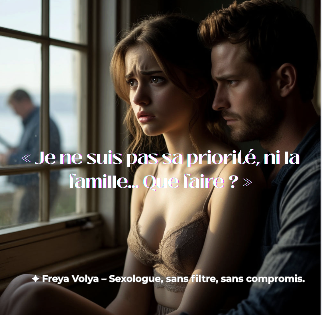 Femme pensive dans l’ombre, évoquant les doutes amoureux